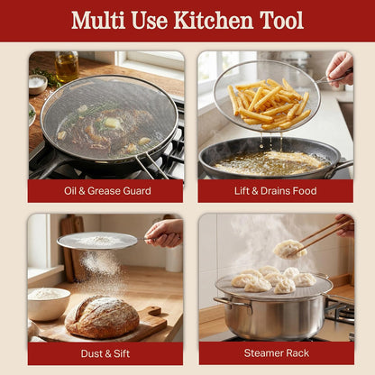 Classic Cuisine 82-KIT1046 Splatter Screen Guards, small, medium and large, Stainless Steel