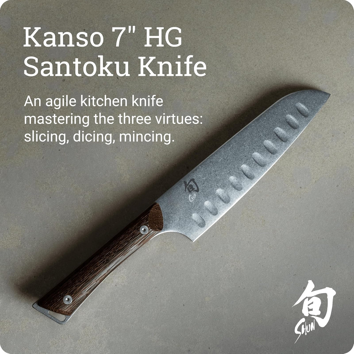 Shun SWT0718 Kanso cuchillo Santoku hueco de 17.78 cm