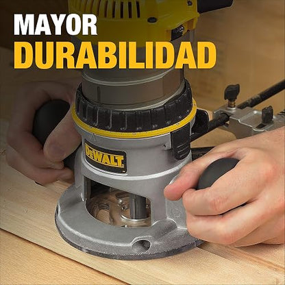 DEWALT Router para Madera 1-3/4" HP, 750W, Base Fija, Metal y Plástico de Alta Resistencia, DW616