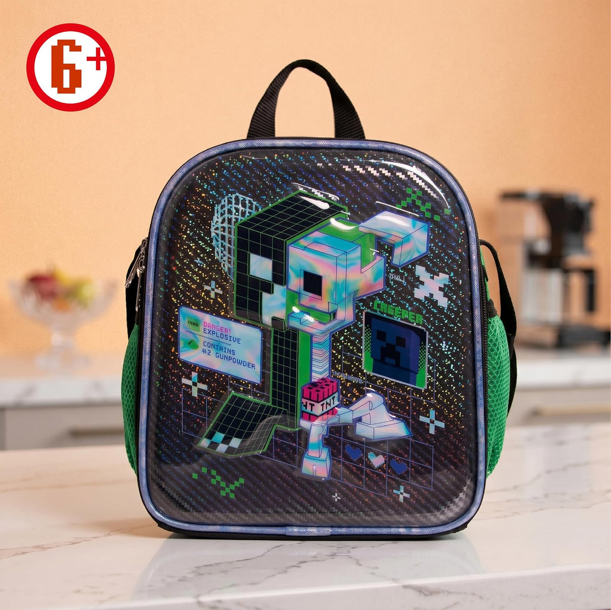 Ruz Lonchera Infantil y Preescolar | Minecraft | 100% Poliéster Capacidad 3 Litros | Lonchera con Diseño para Niños con Compartimento Interno y Cierre de Cremallera | Recomendado desde 3 años