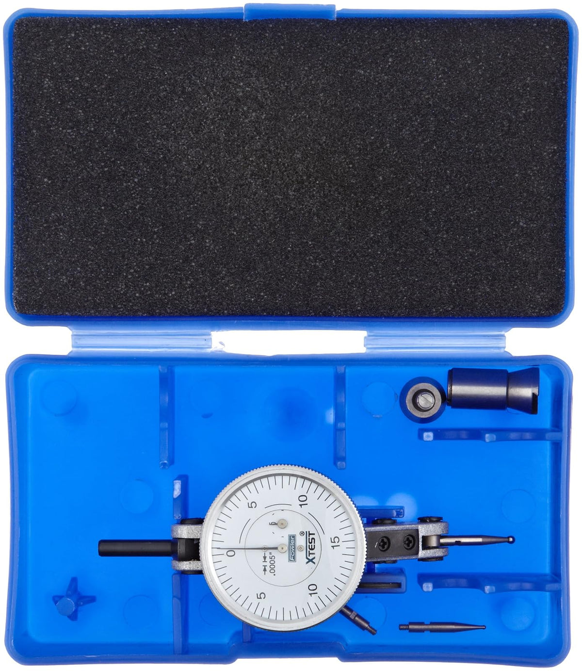 Fowler Full Warranty 52-562-001-0 Horizontal White Dial X-Test Indicator, 0.0005" Graduation Interval, 0.060" Maximum Measuring Range, 1.5" Diameter