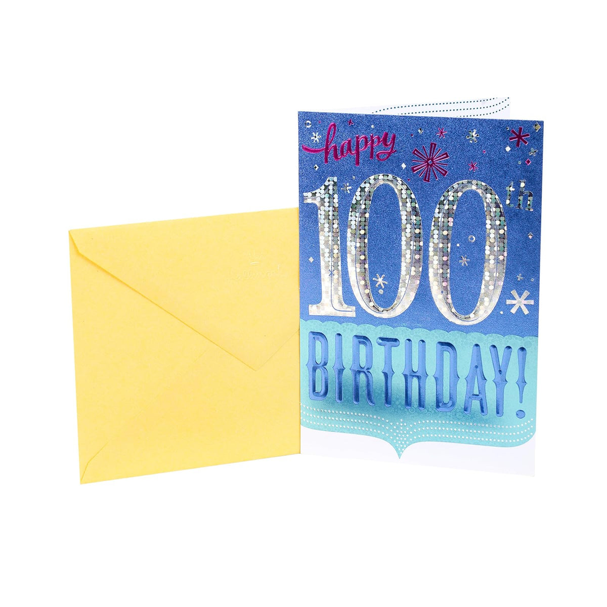 Hallmark Tarjeta de Cumpleaños de Aniversario Redondo con Sobre - 100th with Confetti