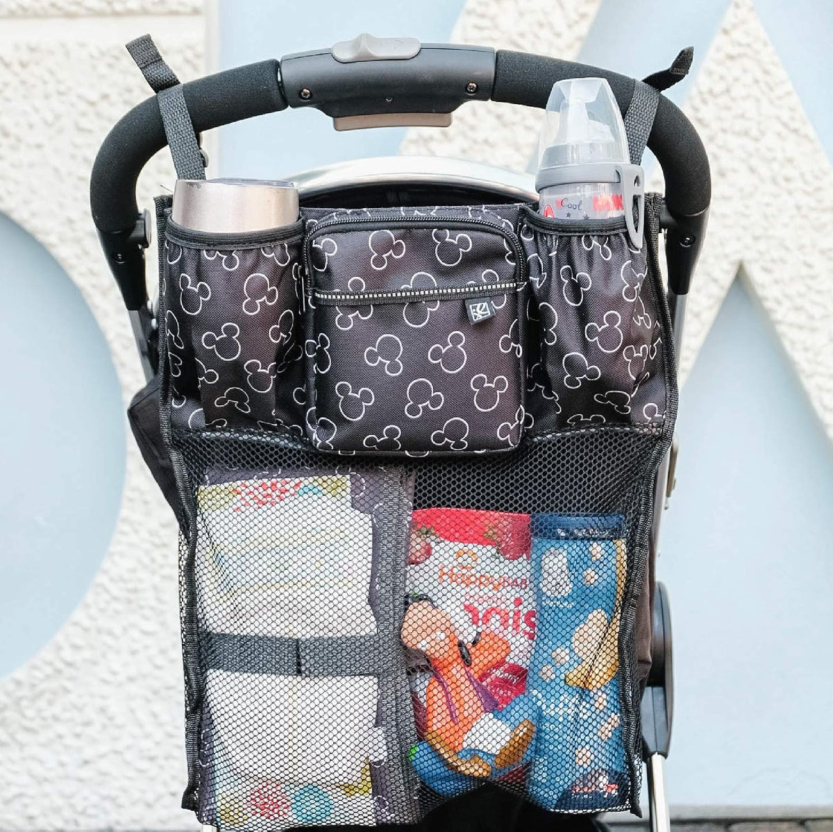 Disney Baby by J.L. Childress Cups 'N Cargo Organizador de carriola universal y accesorio, Mickey Black