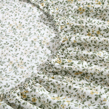 Laura Ashley Juego de sábanas de tamaño King, Transpirable, percal de algodón, Esquinas Tipo Bolsillos Profundos, Elegante, decoración de hogar, Certificado Oeko-Tex, Verde (Tierney Green)