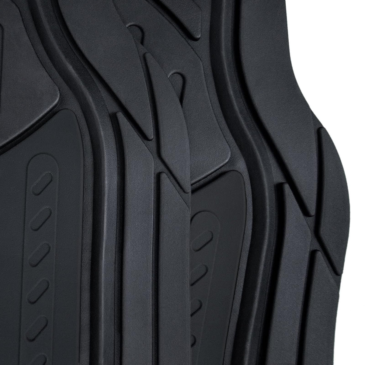 FH GROUP - Suelo de caucho F11313BLACK (juego completo de tapetes negros para adaptarse a las alfombrillas)