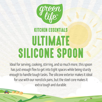 GreenLife Cooking Tools - Cuchara de silicona gris Ultimate