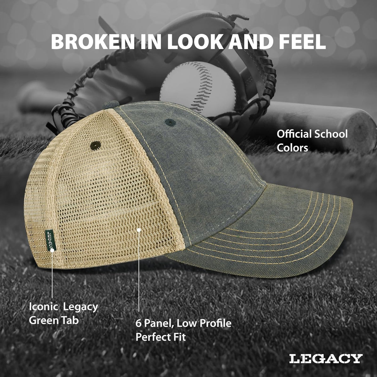 Legacy NCAA Officially Licensed Baseball Hat, Lightweight Cap for Men & Women, (OFA), One Size Fits Most, Snapback Closure