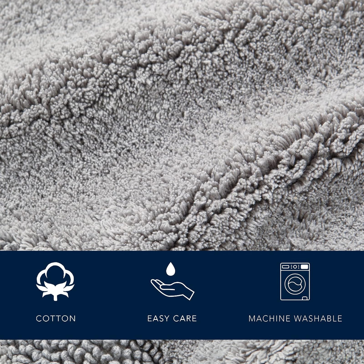 Nautica - Alfombra de baño de algodón Suave y Absorbente con Respaldo Antideslizante, Certificado Oeko-Tex, Color Gris Pastel Peniston, 60 x 22 Pulgadas