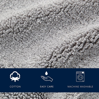 Nautica - Alfombra de baño de algodón Suave y Absorbente con Respaldo Antideslizante, Certificado Oeko-Tex, Color Gris Pastel Peniston, 60 x 22 Pulgadas