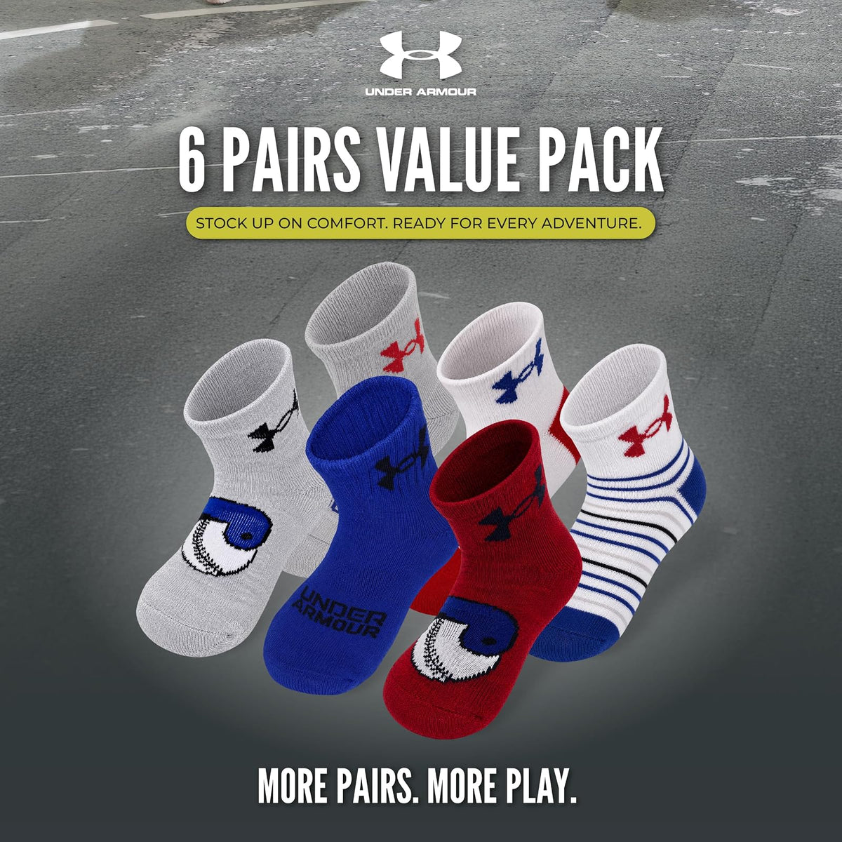 Under Armour Paquete múltiple de calcetines para niños