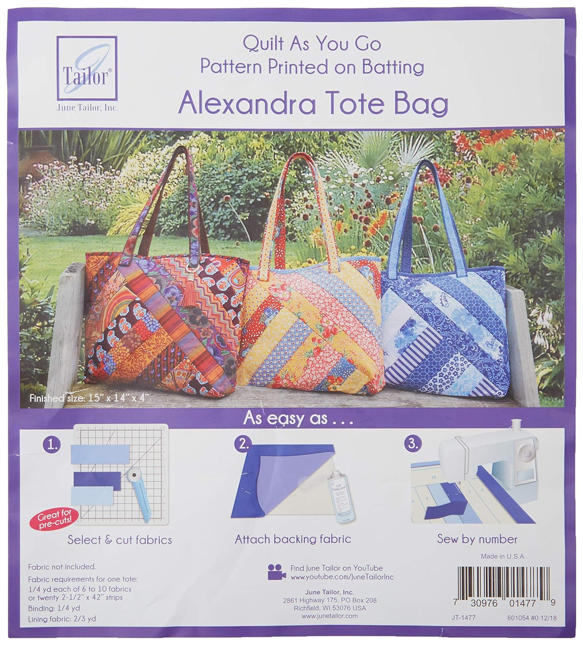 June Tailor Quilt As You Go Alexandra - Bolsa de mano