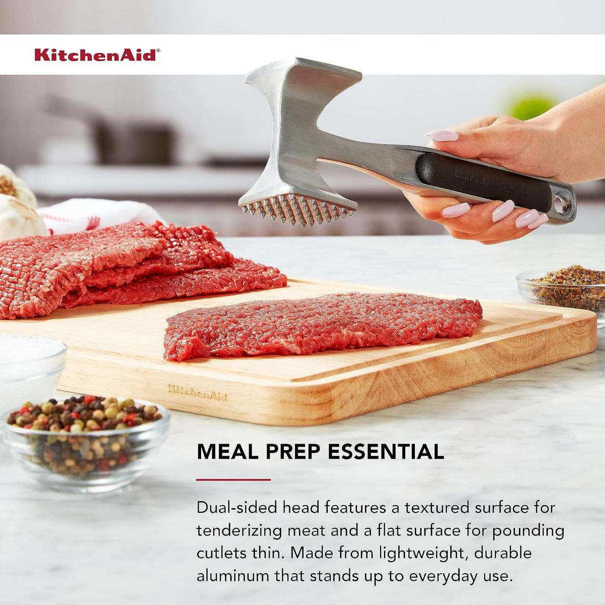 KitchenAid Gourmet - Ablandador de carne, talla única, color negro