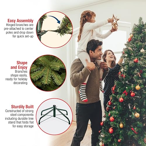 National Tree Company 7.5 ft Unlit North Valley Spruce Artificial Christmas Tree, 1,346 Tips, Includes Stand, Green