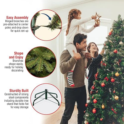 National Tree Company 7.5 ft Unlit North Valley Spruce Artificial Christmas Tree, 1,346 Tips, Includes Stand, Green