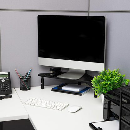 Mind Reader TRISTAND-BLK Stand Riser, Triangle Adjustable, Ventilated Metal for Computer, Laptop, Monitor, Black 3 Leg