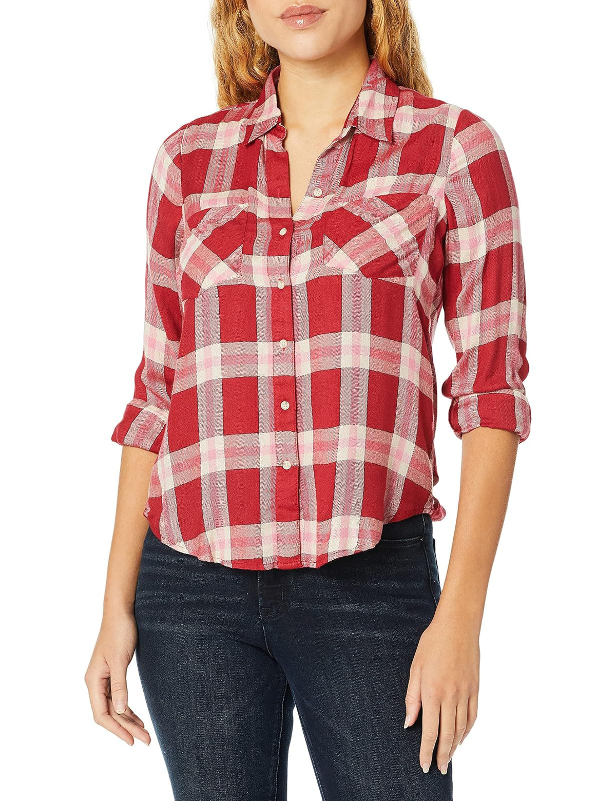 Lucky Brand Camisa de Cuadros teñidos de Hilo para Mujer