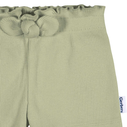 Gerber - Paquete de 3 Pantalones Cortos de Punto sin Cierre para niñas