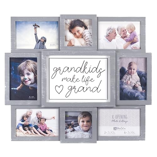 Malden Gray Grandkids Make Life Grand Marco Fotos Dimension | Con 8 Aperturas, Color Gris, Tamaño 19.25" x 16.75", Poliestireno, Cuelga Horizontal