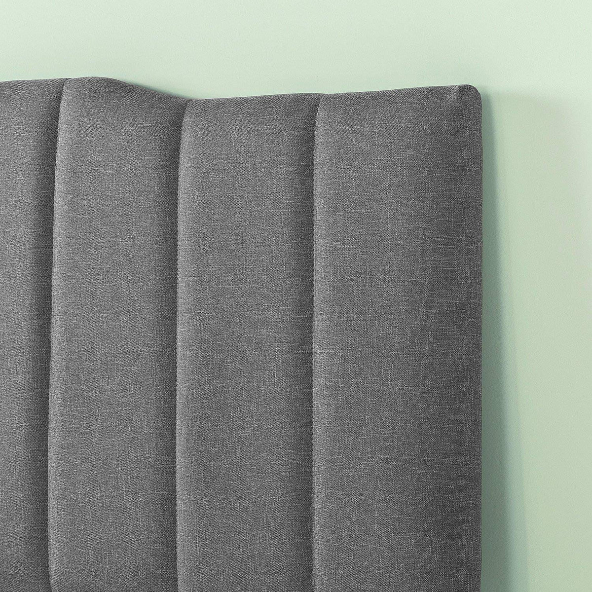Zinus Upholstered Channel Stitched Headboard in Grey, Full