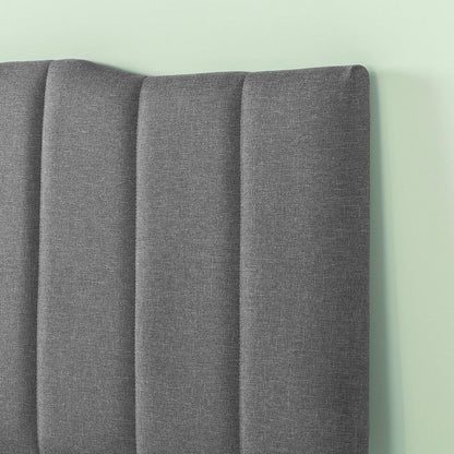 Zinus Upholstered Channel Stitched Headboard in Grey, Full
