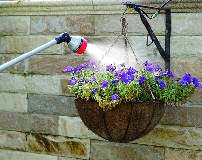 Eden 96618 Varita larga de metal para jardín con 7 patrones de riego, control de pulgar, paquete con juego de inicio de conexión rápida