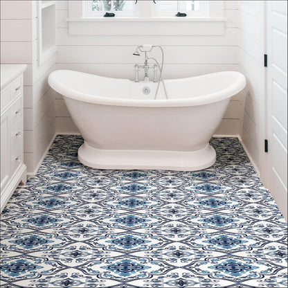 FloorPops FP3932 Marrakesh - Azulejos de piso para despegar y pegar, color azul