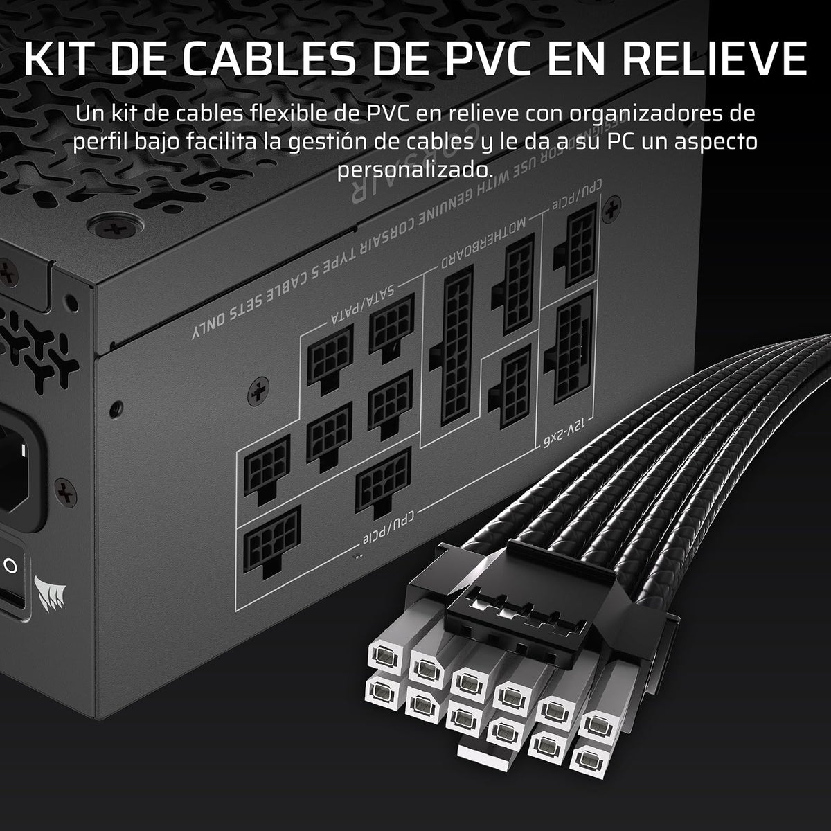 Corsair RM1000x Shift (2025) Fuente de Alimentación ATX Totalmente Modular – Interfaz Lateral Modular, 12V-2x6, ATX 3.1 y PCIe 5.1, Condensadores de 105°C, Cybenetics Gold – Negro