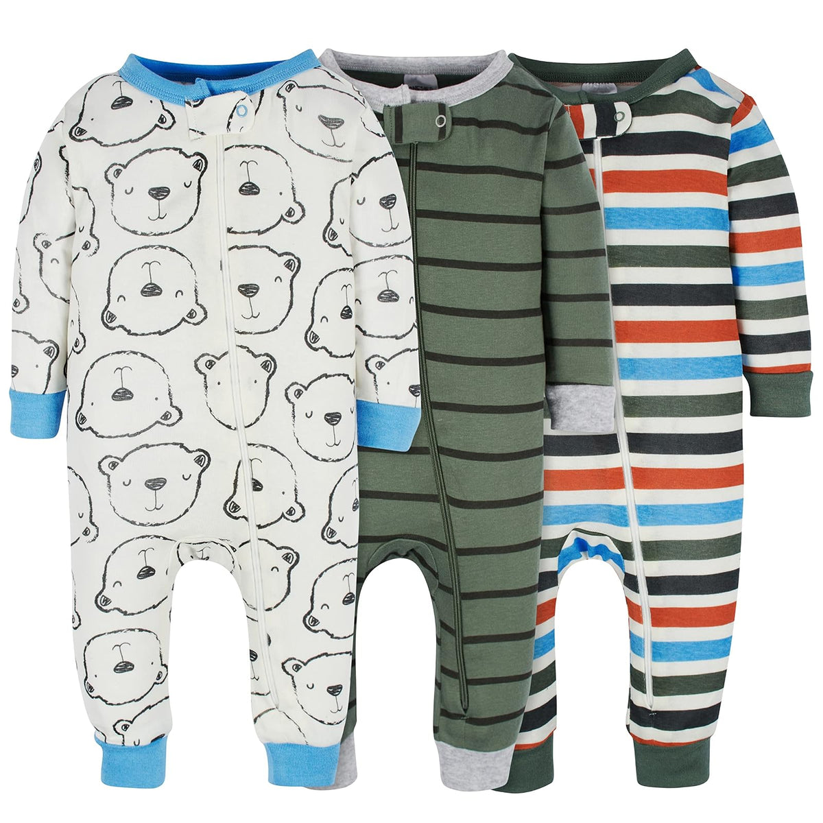Onesies Brand Paquete de 3 Pijamas de una Pieza para Bebé - 18 Meses - Oso
