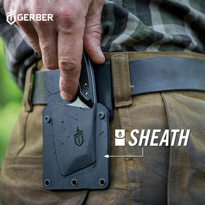 Gerber TRI-Tip Minicuchillo estilo carnicero de hoja fija con funda