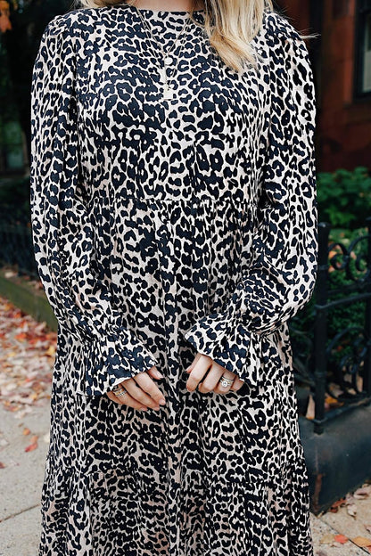The Drop Vestido Midi Para Mujer, Estampado de Leopardo, por @somewherelately
