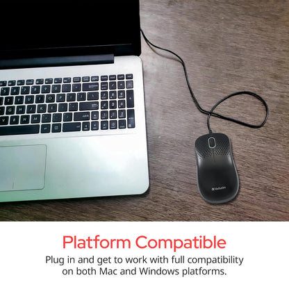 Verbatim Mouse óptico silencioso con Cable - Negro