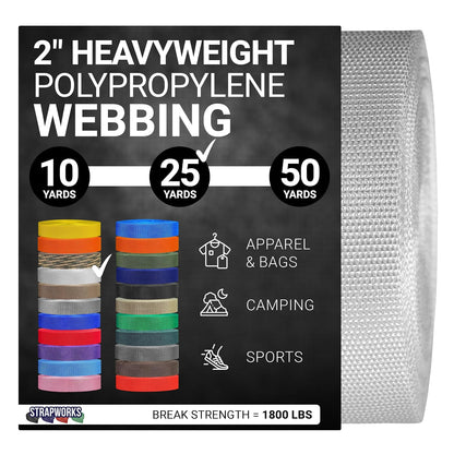Strapworks Correa de Polipropileno de Alta Resistencia para Reparaciones - Blanco - 2" x 25 yard