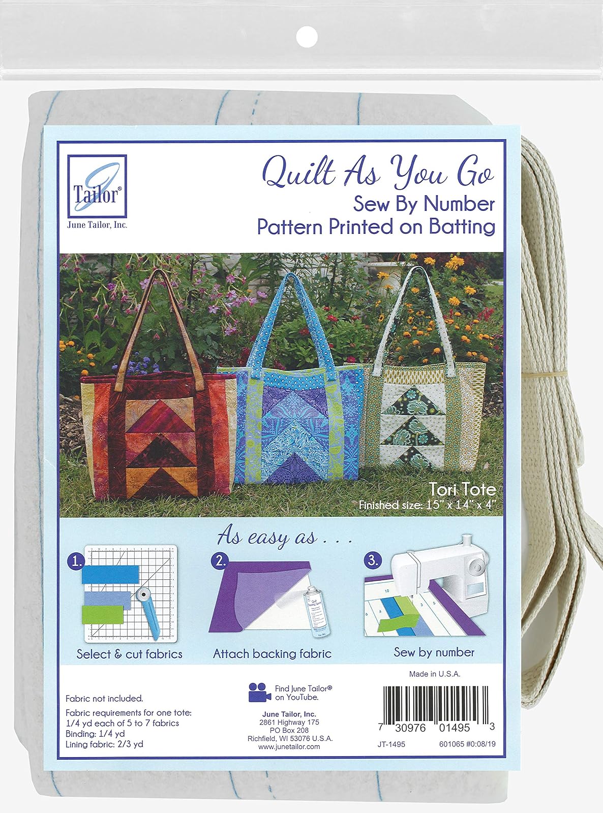June Tailor Quilt As You Go - Bolsa de Mano - Tori - 1/Paquete