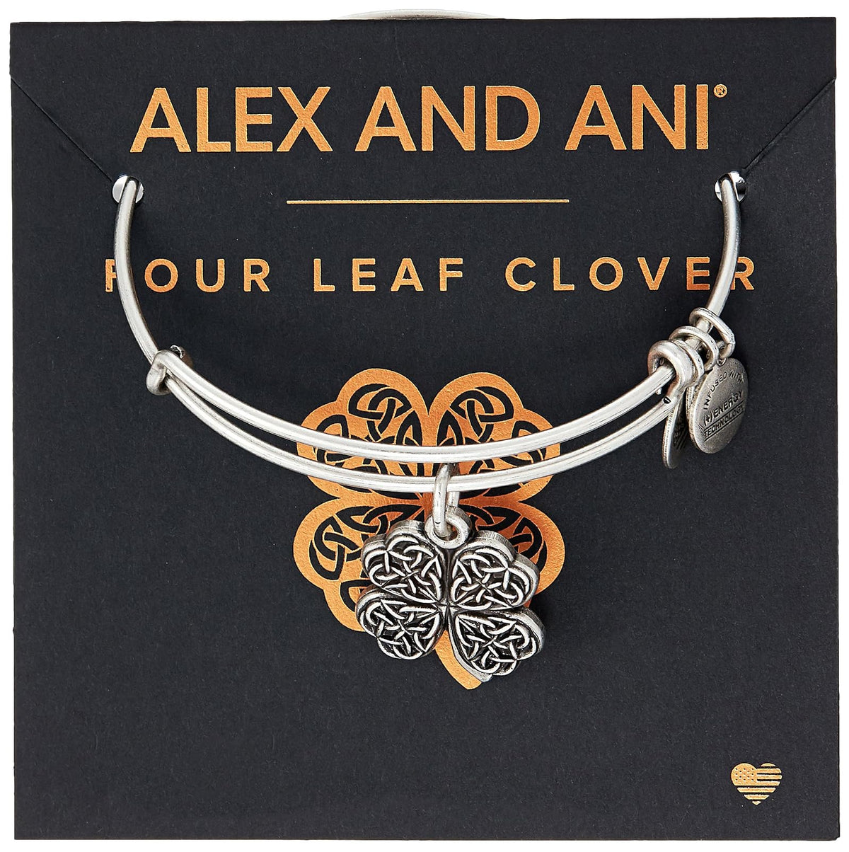 Alex and Ani Pulsera de trébol de cuatro hojas IV