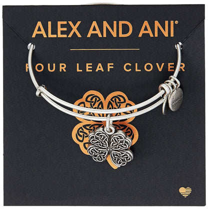 Alex and Ani Pulsera de trébol de cuatro hojas IV