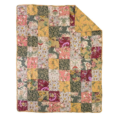 Greenland Home Antique Chic 100% algodón Manta Decorativa Patchwork auténtico, Tamaño 152 x 127 cm, Multicolor