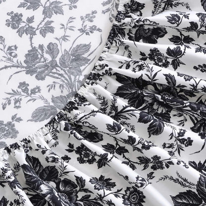 Betsey Johnson - Sábanas de Cama Queen, Suave y Ligera, Resistente a la decoloración y a Las Arrugas (Betseys Toile Black, Queen)