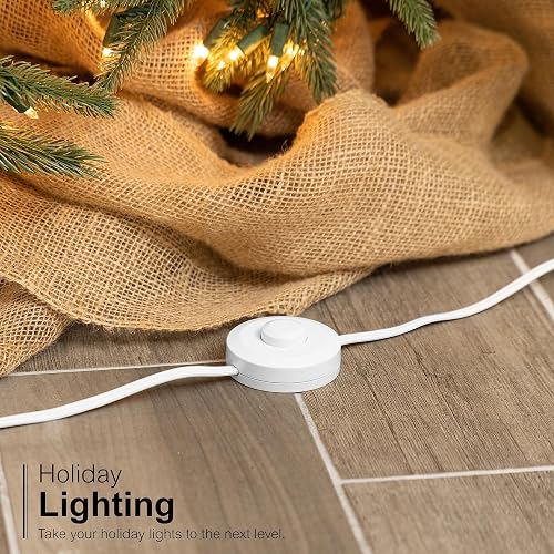 GE Cable de extensión de 3 salidas con interruptor de encendido/apagado, perfecto para lámparas, luces navideñas y festivas, 9 pies, color blanco, 42803