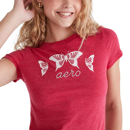 AEROPOSTALE L2 - Mariposas Aero para Mujer, Muy Rojo