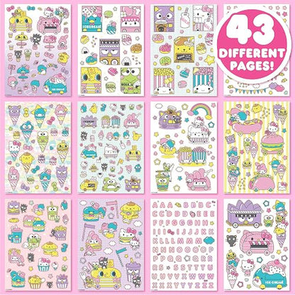 Sanrio Hello Kitty and Friends 1500+ Super Cute Kawaii Stickers, Hello Kitty Chococat My Melody Keroppi Badtz-Maru Pompompurin, Cute Gifts for Kids Teens Girls Adults