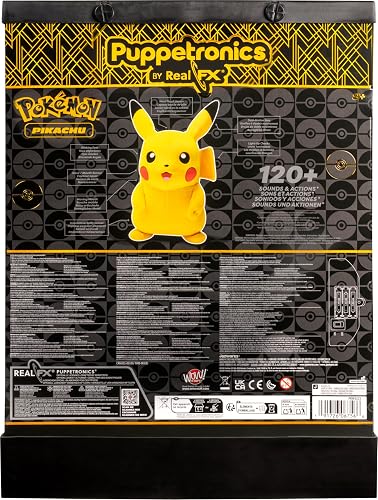 Pokémon Pikachu Puppetronic de RealFX - Peluche Interactivo de 40 cm con Sensores de Tacto y Movimiento, 120+ Animaciones, Luces y Sonidos