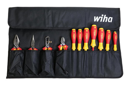Wiha 32986 - Juego de alicates industriales aislados en bolsa enrollable, 11 piezas