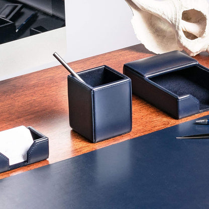 Dacasso A5010 - Vaso para lápices, 3 x 3 x 4, Azul Marino