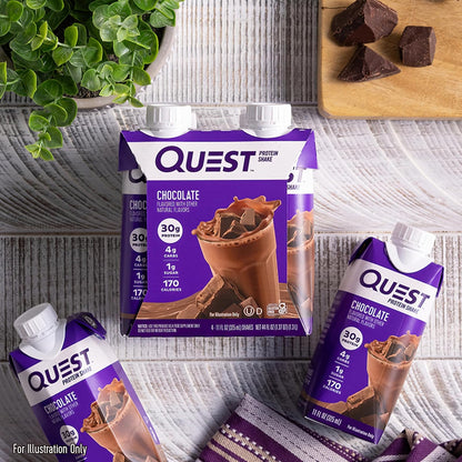 Quest Nutrition Suplemento alimenticio Quest Shake De Proteína Sabor Chocolate - 12 Piezas