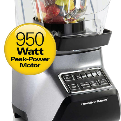Hamilton Beach 53602 Licuadora Sound Shield 950, 5 velocidades con tarro personal adicional, Acabado acero inoxidable