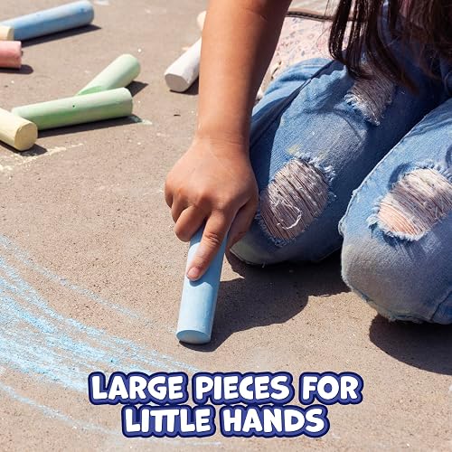 READY 2 LEARN - Juego de 20 tizas para acera jumbo | 9 colores, lavable y no tóxico, juego de gis a granel para niños