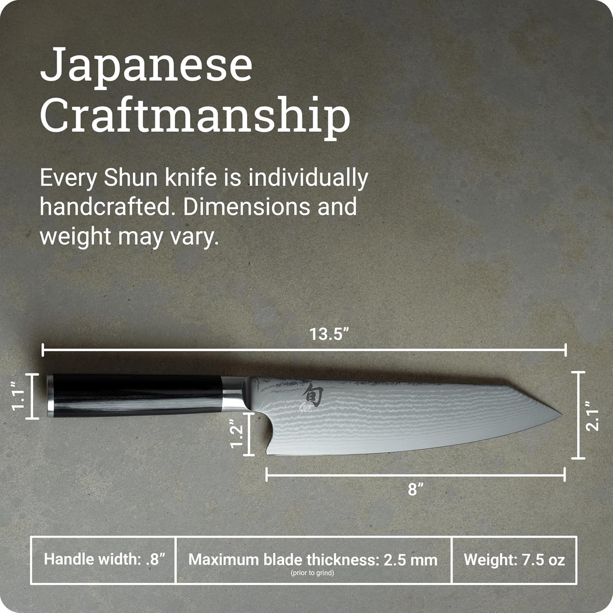 Shun DM0771 Classic Kiritsuke Cuchillo, 20.35 cm, plateado