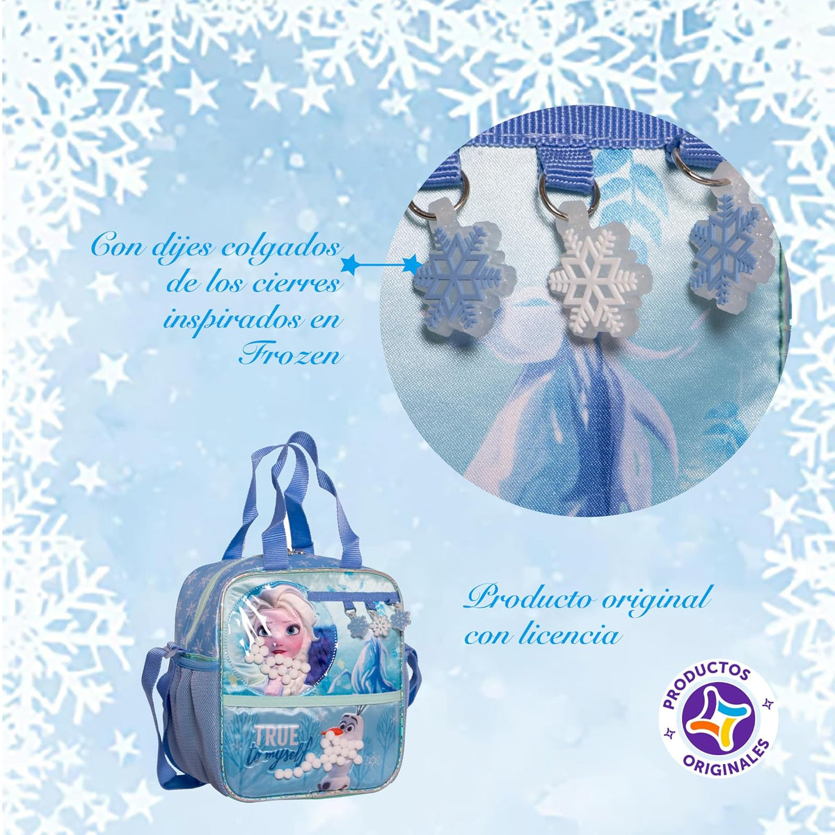 Ruz Lonchera Infantil y Preescolar | Frozen | 100% Poliéster Capacidad 3 Litros | Lonchera de Tela para Niños con Compartimento y Asa de Mano | Recomendado desde 3 años