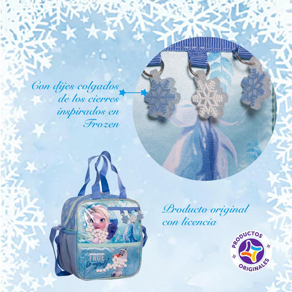 Ruz Lonchera Infantil y Preescolar | Frozen | 100% Poliéster Capacidad 3 Litros | Lonchera de Tela para Niños con Compartimento y Asa de Mano | Recomendado desde 3 años