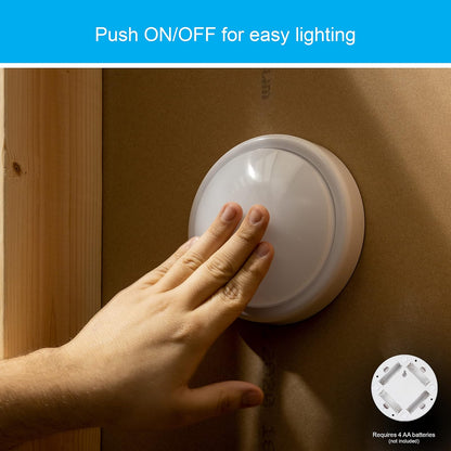 GE 54807 - Luz de llave con pilas, color blanco, autoadhesiva, inalámbrica y portátil, ideal para armarios, armarios, mesitas de noche, baños y pasillos